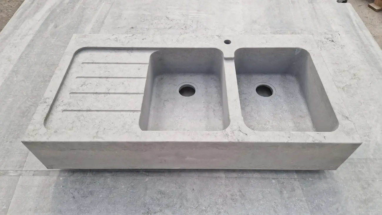 Spoelbak Belgische blauwe steen