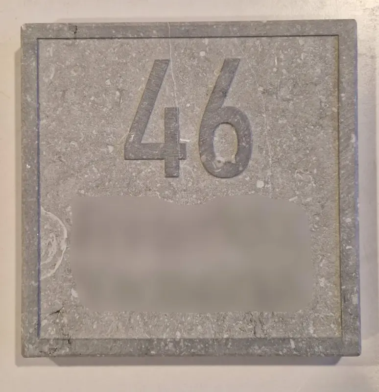 Huisnummer Belgische blauwe steen