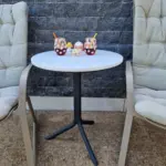 Bistrotafel - Antracite met marmer Carrara