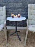 Bistrotafel - Antracite met marmer Carrara