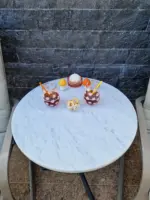 Bistrotafel - Antracite met marmer Carrara - Afbeelding 2